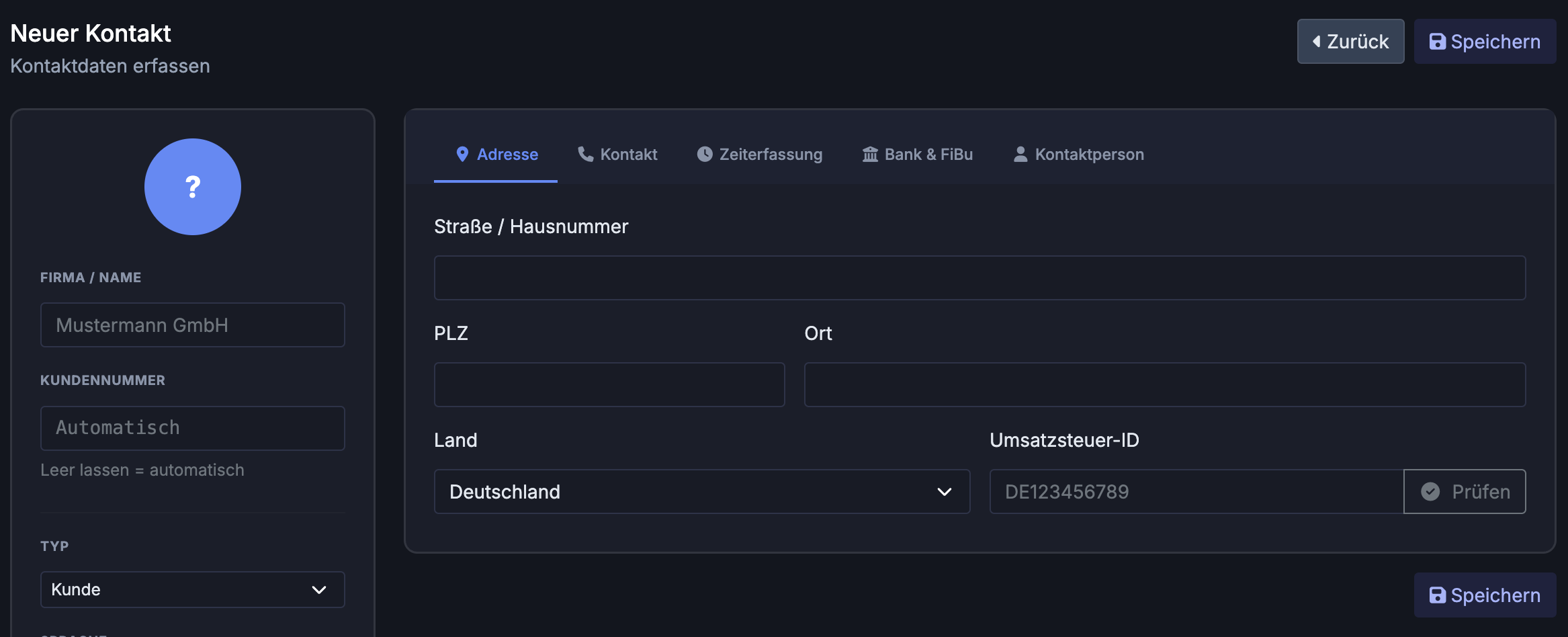 Kundenverwaltung in 8Buchhaltung